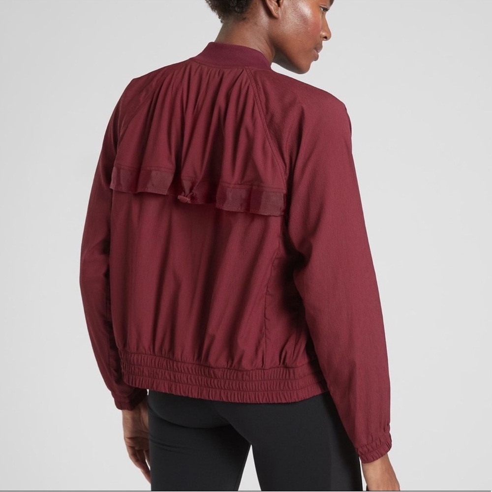 Athleta Burgundy Bomber Jacket - Picture 4 of 7